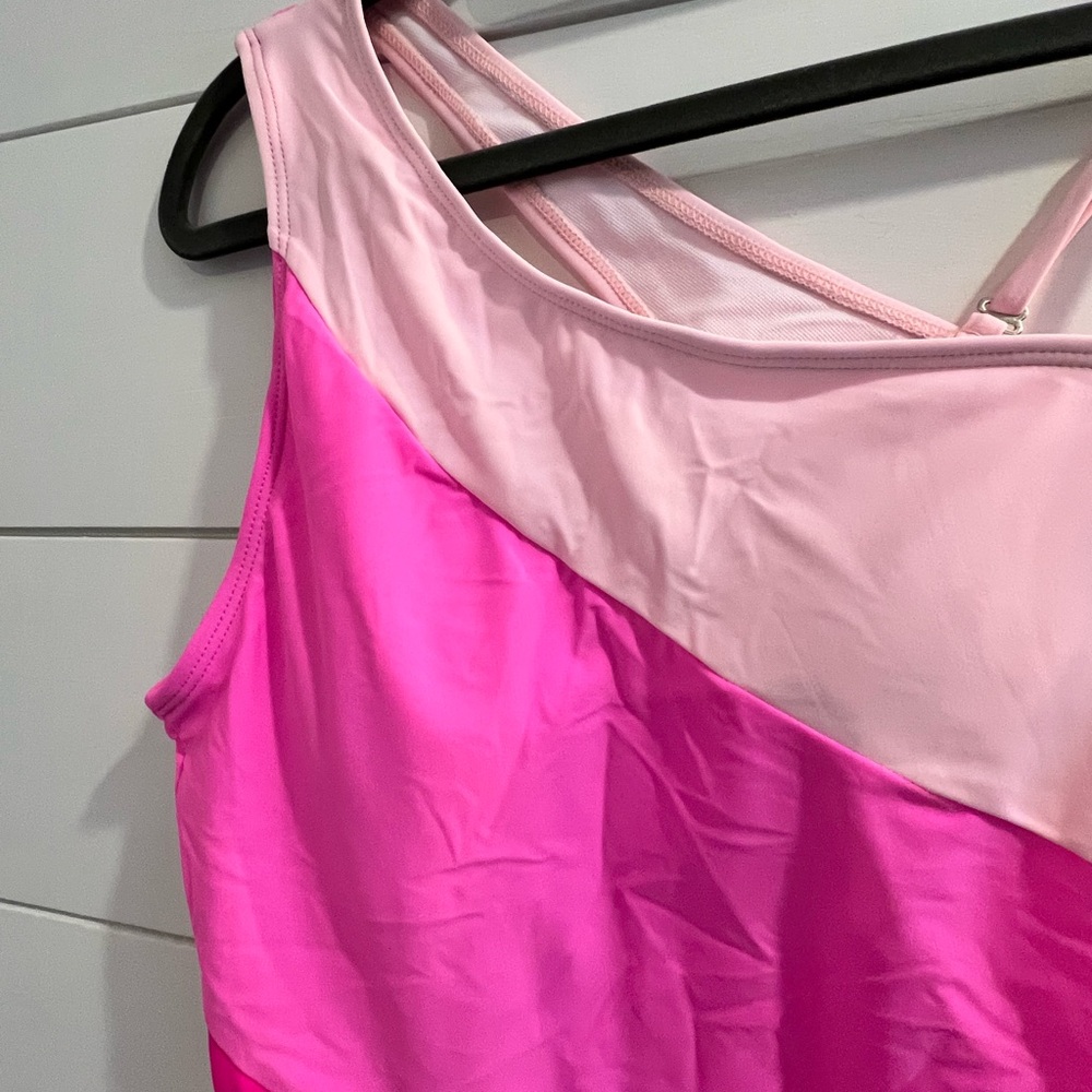 Pink Color Block One-Piece Swimsuit - Picture 5 of 6